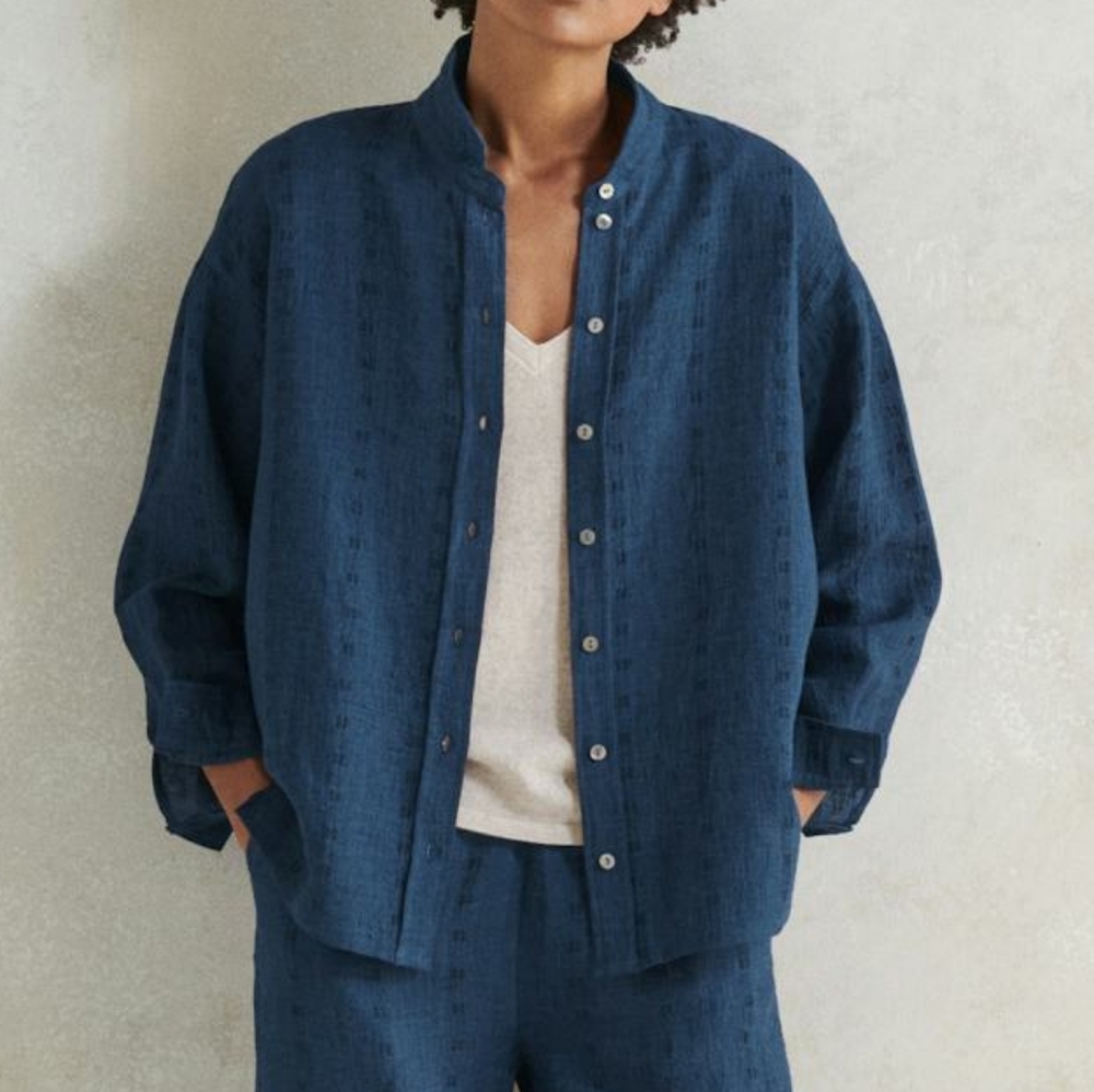 {Poetry} Linen Jacquard Button Up